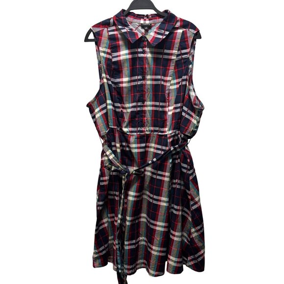 Torrid Poplin Collared Plaid Shirt Dress Size 4 Multi-Color - Picture 4 of 8